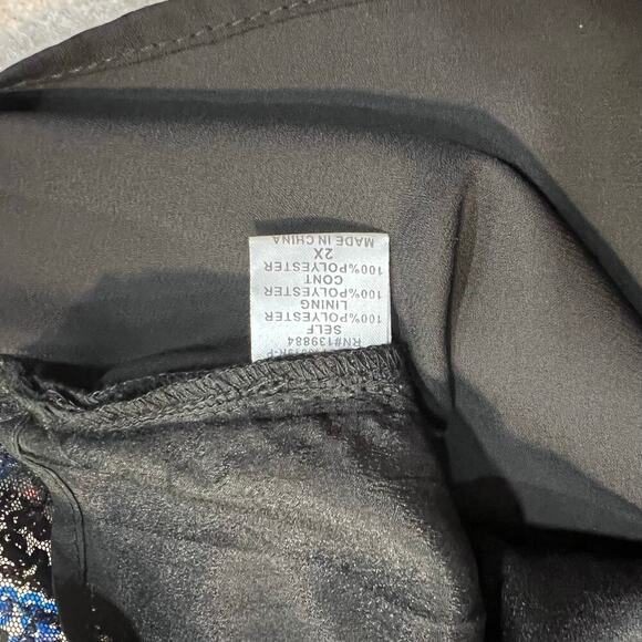 Peach Sequin Triangle Tank Top Size 2X Black Red Pink Silver Concert Event Fair - Picture 6 of 7